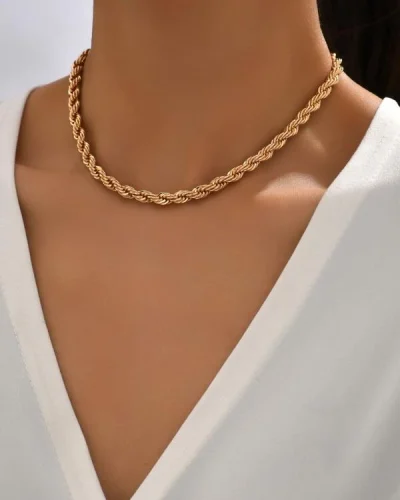 COLAR DE CORRENTE MINIMALISTA DOURADO OU PRATA